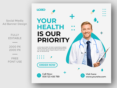 Medical Social media post ad design