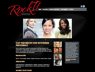 Rockit Marketing - Website event branding logo modeling photography uidesign webdesign website design wordpress