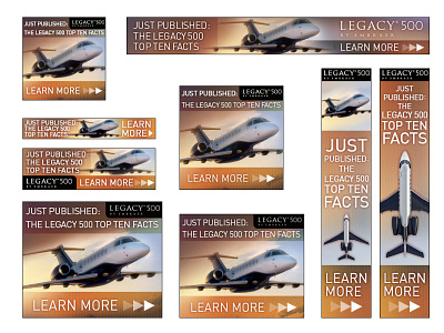 Web Banner Ad Campaign - Embraer Executive Jets aerospace aviation banner ads banner design branding design e marketing email jets marketing campaign