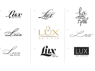 Brand Logo Designs - Lux on Fifth branding design graphic design identity logo logo design lux luxury branding luxury goods