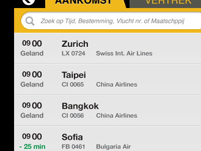 New list style for Schiphol