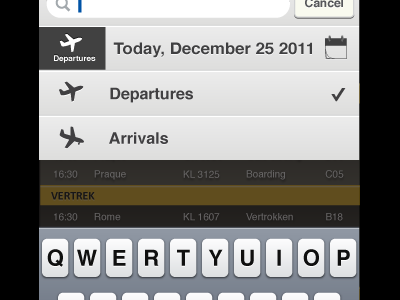Schiphol search proposal app iphone