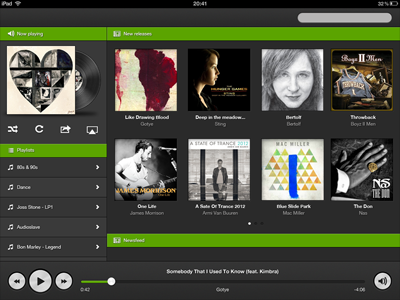 Spotify for iPad by Tim Poot on Dribbble