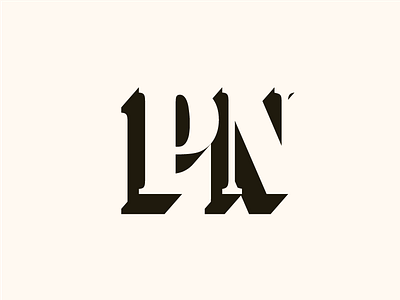 PN knockout lettering logo type typography