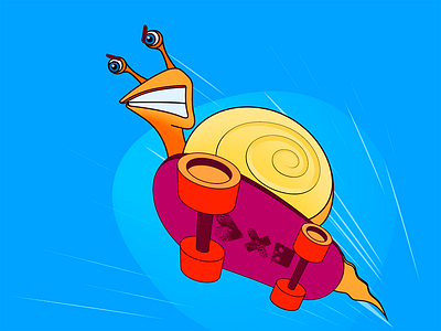 Snail skateboarder illustraion skate snail vector