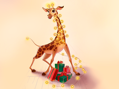 New Year Giraffe character design gifts giraffe illustraion new year new year 2021
