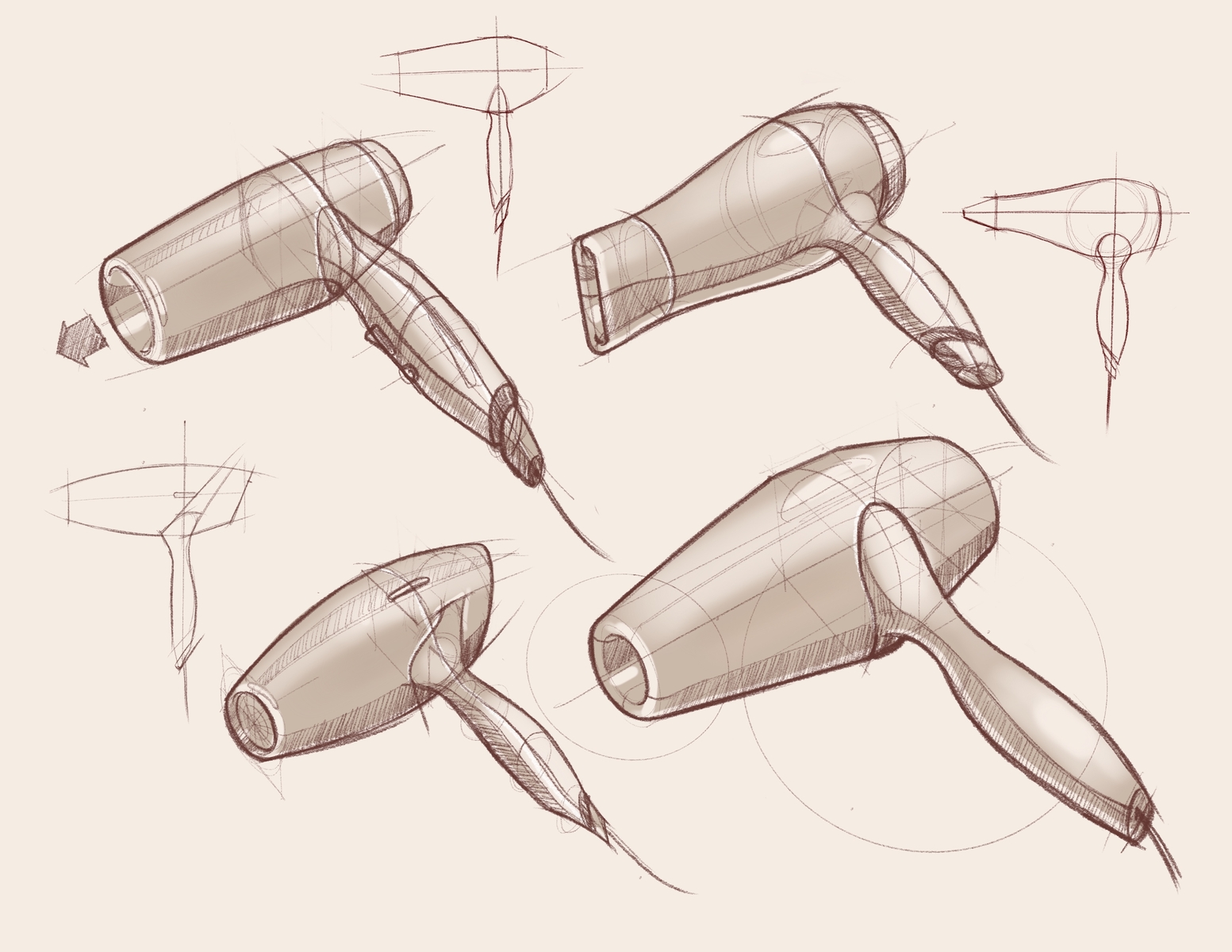 Hair dryer concept sketch by Laura Ott on Dribbble
