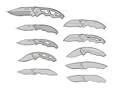 Gerber knife sketch illustration industrial design knifes procreate product concept sketching