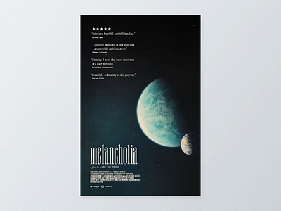 Melancholia (2011) Alternative Movie Poster design film film poster lars von trier melancholia movie poster