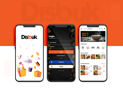 Disbuk Food Delivery App Concept app design food delivery app uiux uiux design visual mockup