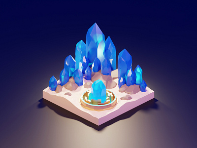 The crystal location 3d art blender crystal graphic illustration light location low poly modeling visualization