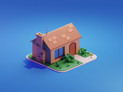 The house 3d art blender graphic illustration modeling render visualization
