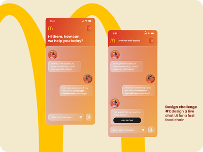UI Design Challenge #1: Live Chat for McDonald's apple design designchallenge interface productdesign redesign ui uidesign