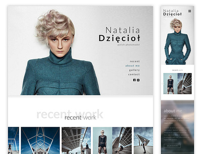 Responsive Web Design for Photomodel's Portfolio design portfolio ui uidesign ux webdesign
