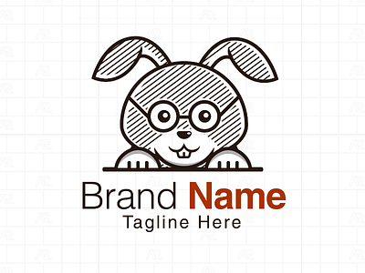 Head Rabbit Illustration logo mascot illustratiom brand