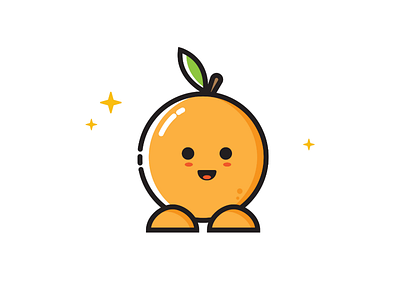 Orange orange fruit logo illustration