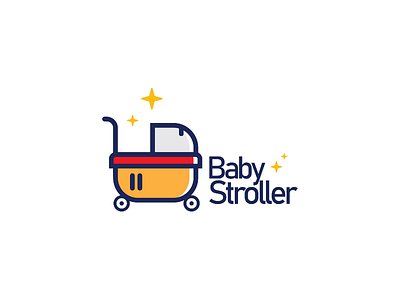 Baby Stroller Illustration icon illustration design logo