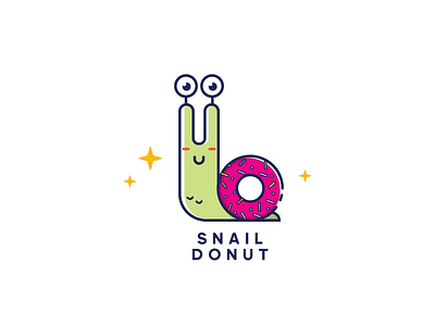 Snail Donut illustration design logo icon