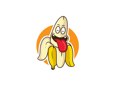 Banana logo mascot design illustration