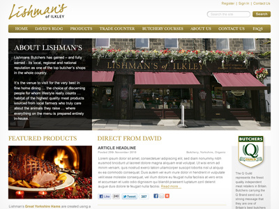 Lishmans Site Concept clean concept light website