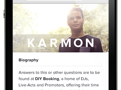 Karmon website interface iphone ui website