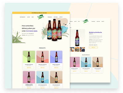 Smooth Ecommerce Experience colors drink ecommerce ecommerce shop grid kombucha kombucha packaging product design ui vibrant wordpress