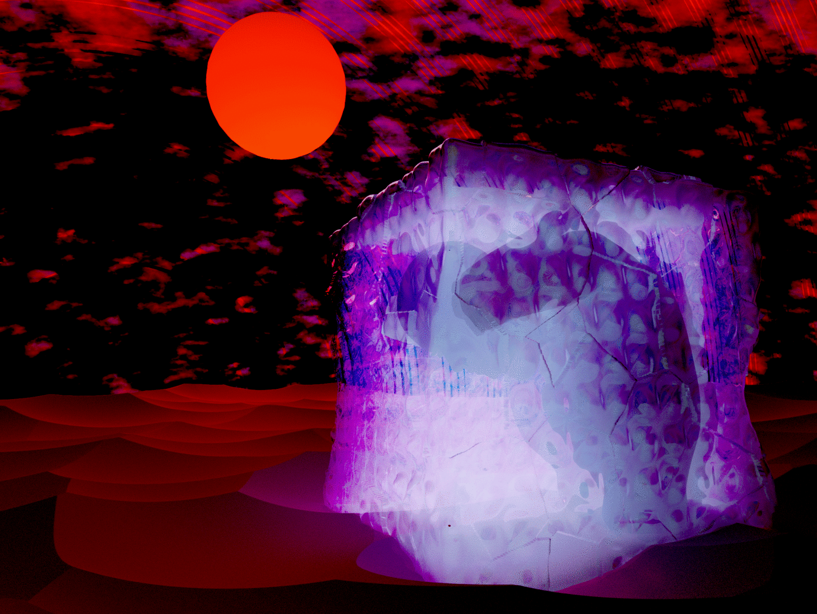Style Immersion 3d 3d art 3d artist 3d render 3dillustration black blender3d cyclesrender human illustration isolation moon purple red sun