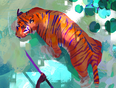 Tiger artwork design digital art environment illustration tiger wild wildlife
