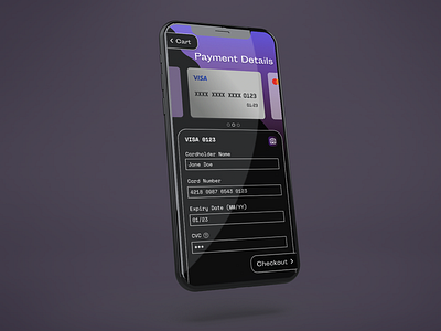 Daily UI Day 2: Credit Card Checkout checkout credit card creditcardcheckout daily ui dailyui dailyui 002 dailyuichallenge dark design flat payment ui ux