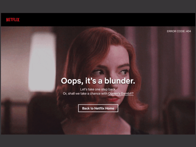 Daily Ui Day 8 404 Error Page On Netflix By Jodie Loi On Dribbble