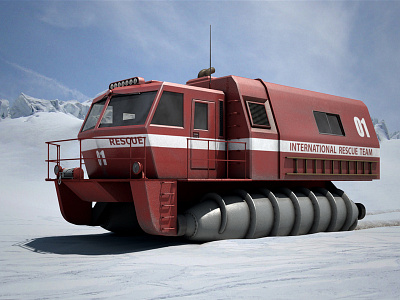 Rescue Team 3d amphibious archimedes screw cgi cinema4d render rescue vehicle