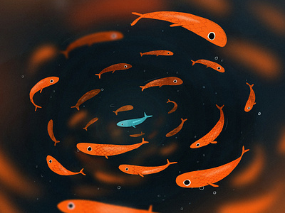 Blue Fish drawing exprimentation fish illustration ipad pro procreate