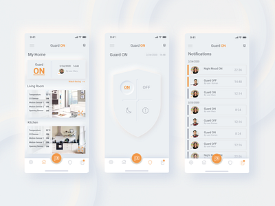 Mobile App for Home Security System app design mobile app mobile app design mobile ui neomorphism ux ux ui