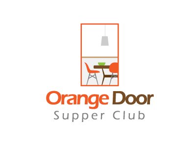 Orange Door design logo luxurious restaurant