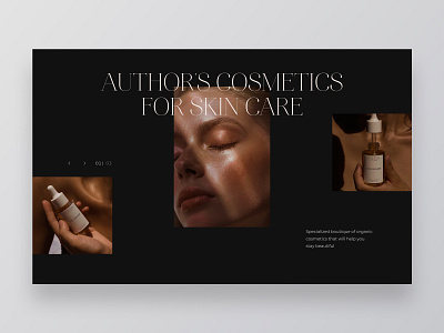 The concept of the website of the natural cosmetics store design minimal ui web