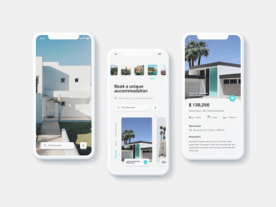 Mobile application for renting housing around the world design minimal ui
