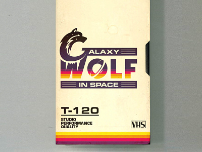 Galaxy Wolf In Space branding illustrator logo retrowave synthwave vector