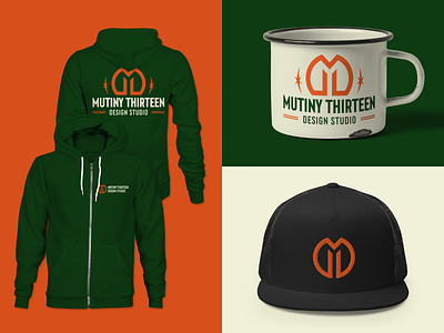 Mutiny Thirteen Design Company — Responsive Logo Applications apparel brand application brand bundle branding design icon logo monogram responsive design responsive logo typography