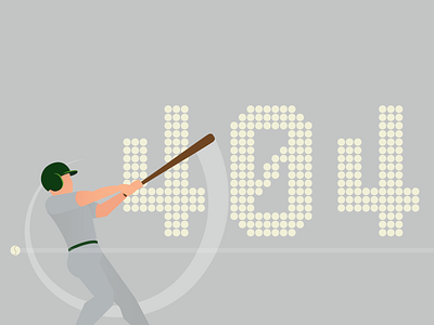 SWING N' A MISS! — Baseball-themed 404 Error Page Banner 404 error baseball baseball illustration design error message illustration responsive design typography ui ux vector web banner web illustration