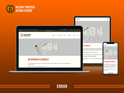 Mutiny Thirteen Design Studio — SWING N'A MISS! 404 Error Page