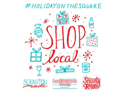 Shop Local branding event promotion hand lettering