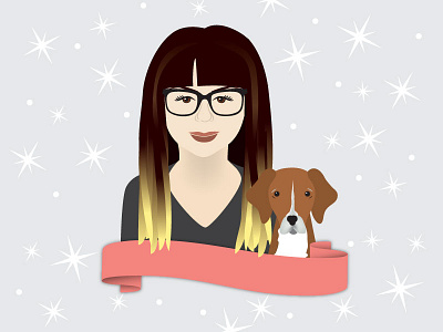 Self Portrait with Daisy avatars branding illustration portraits vector