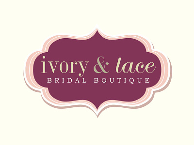 Ivory & Lace bridal boutique branding illustration logo design