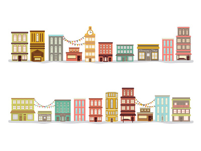 Shanty Town Buildings branding illustration