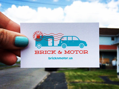 Brick & Motor branding business card design logo design