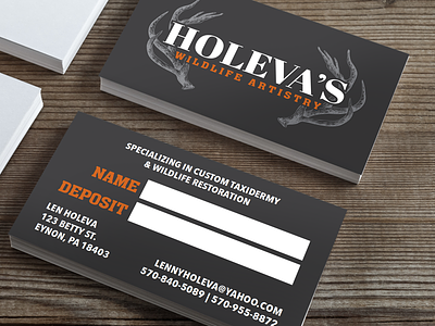 Holeva's Wildlife Artistry Business Cards branding business card business card design logo design stationary