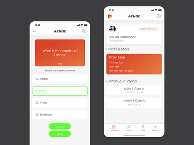 aplikasi kuis app design ui