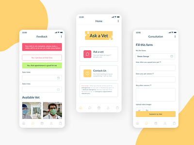 Ask a Vet app design ui