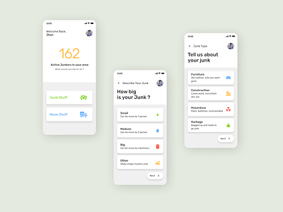 trash app app design ui