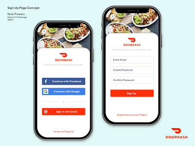 Daily UI #001 | Sign Up (DoorDash - Concept)